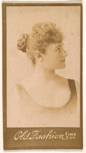 Portrait of actress in profile, from the Actresses series (N664) promoting Old Fashion Fine Cut Tobacco MET DPB869477