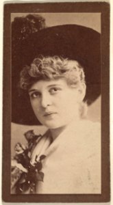 Portrait of actress wearing dark wide-brimmed hat, from the Actresses series (N668) MET DPB869904