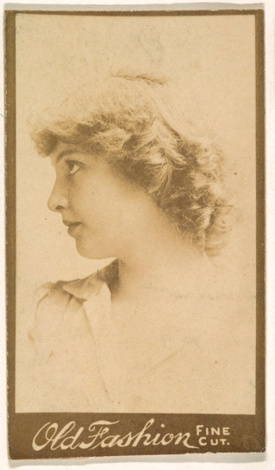 Portrait of actress in profile, from the Actresses series (N664) promoting Old Fashion Fine Cut Tobacco MET DPB869559