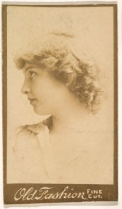 Portrait of actress in profile, from the Actresses series (N664) promoting Old Fashion Fine Cut Tobacco MET DPB869559