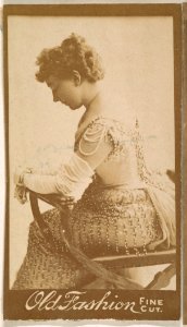 Portrait of actress in profile, from the Actresses series (N664) promoting Old Fashion Fine Cut Tobacco MET DPB869678