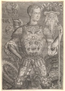 Portrait of Cosimo de' Medici in full armour, his left hand resting on a staff MET DP834407
