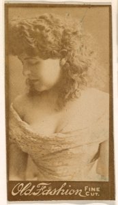 Portrait of actress in profile, from the Actresses series (N664) promoting Old Fashion Fine Cut Tobacco MET DPB869553