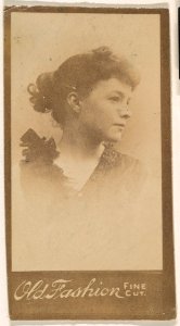 Portrait of actress in profile, from the Actresses series (N664) promoting Old Fashion Fine Cut Tobacco MET DPB869535