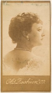 Portrait of actress in profile, from the Actresses series (N664) promoting Old Fashion Fine Cut Tobacco MET DPB869465