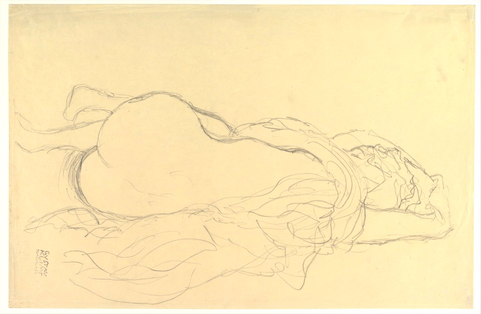 Reclining Nude with Drapery, Back View MET DP819704
