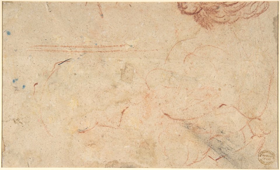 Reclining Nude Figure (recto); unidentifiable sketches (verso) MET DP808453