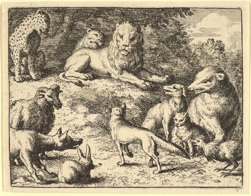 Renard is Accused by the Animals Before the Lion from Hendrick van Alcmar's Renard The Fox MET DP837710