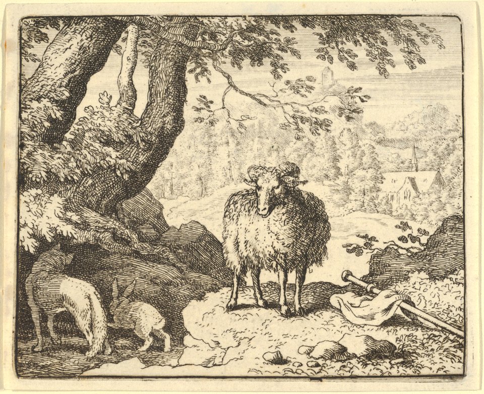 Renard Convinces the Rabbit to Enter His Burrow and Kills Him from Hendrick van Alcmar's Renard The Fox MET DP837723