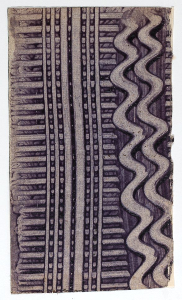 Purple paste paper with curved line and crisscross design Met DP887150