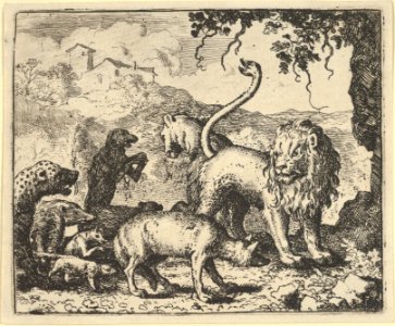 Renard is Accused by the Wolf and Several Animals from Hendrick van Alcmar's Renard The Fox MET DP837688