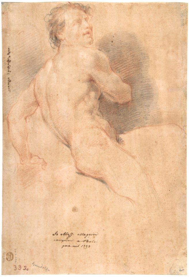 Reclining Male Nude (recto); Seated Male Nude (verso) MET DP801356
