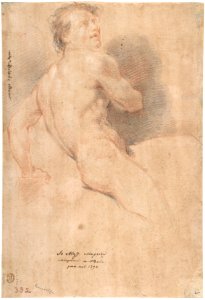 Reclining Male Nude (recto); Seated Male Nude (verso) MET DP801356
