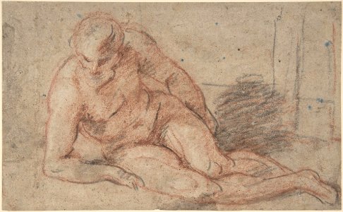 Reclining Nude Figure (recto); unidentifiable sketches (verso) MET DP808452. Free illustration for personal and commercial use.