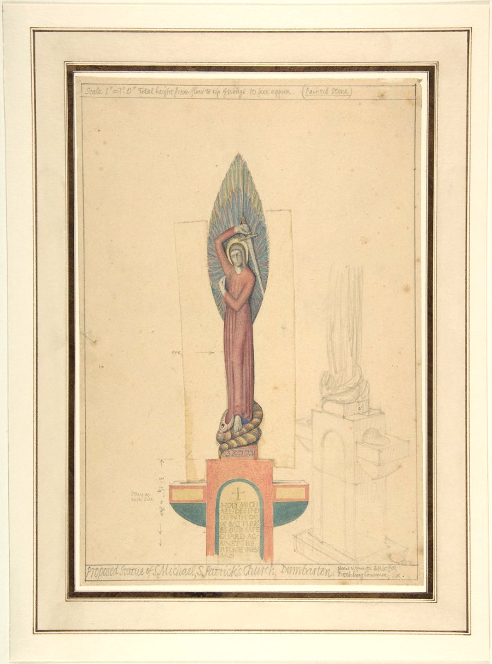 Proposed Statue of St. Michael for St. Patrick's Church, Dumbarton MET DP804283