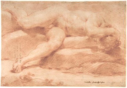 Reclining Male Nude (recto); Seated Male Nude (verso) MET DP801349. Free illustration for personal and commercial use.