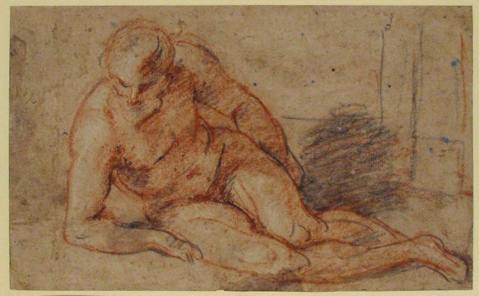 Reclining Nude Figure (recto); unidentifiable sketches (verso) MET 1975.131.130. Free illustration for personal and commercial use.