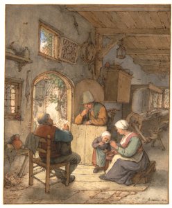 Reading the News at the Weavers' Cottage MET DP152105
