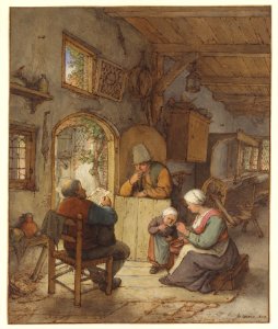 Reading the News at the Weavers' Cottage MET DT623