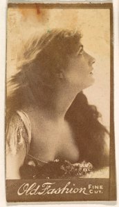 Profile of actress looking up, from the Actresses series (N664) promoting Old Fashion Fine Cut Tobacco MET DPB869461