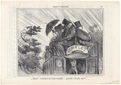 Quinze centimes un bain complet..., from Croquis Parisiens, published in Le Charivari, August 30, 1856 MET DP876521