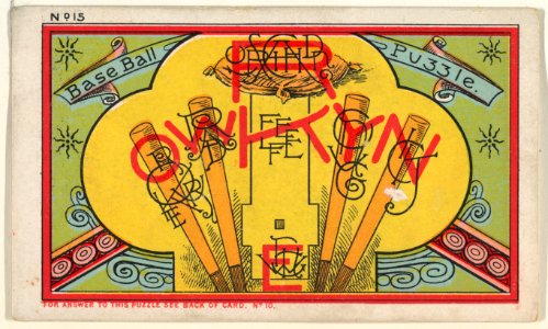 Puzzle Card Number 15, "Base Ball" Puzzle, from the Jokes series (N118) issued by Duke Sons & Co. to promote Honest Long Cut Tobacco MET DPB873760