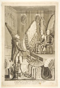 Préparatif pour le départ du Prince et Princesse des Nabots. L'incomparable Baron de Catagon leur présentes une Nouvelle Coeffure, do son Invention, qui lui merité le glorieux titre de Restaurateur des Nabots MET DP818659