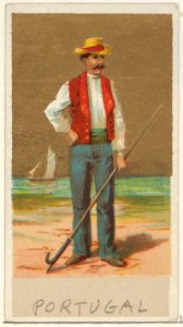 Portugal, from the Natives in Costume series (N16), Teofani Issue, for Allen & Ginter Cigarettes Brands MET DP834888. Free illustration for personal and commercial use.