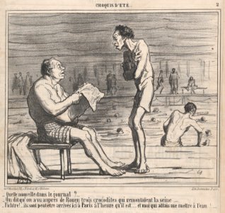 Quelle nouvelle dans le journal?...., from Croquis d'Été, published in Le Charivari, August 5, 1859 MET DP876772