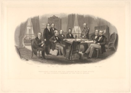 President Lincoln and His Cabinet, with Lt. General Scott, in the Council Chamber at the White House MET DP832645