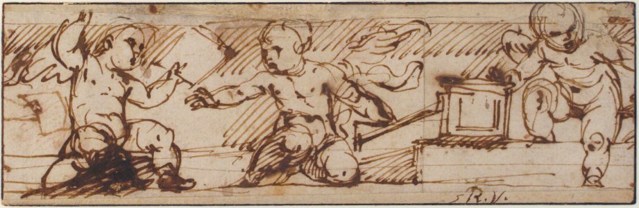 Putti with a Small Keyboard Instrument and Music Books MET 1981.400