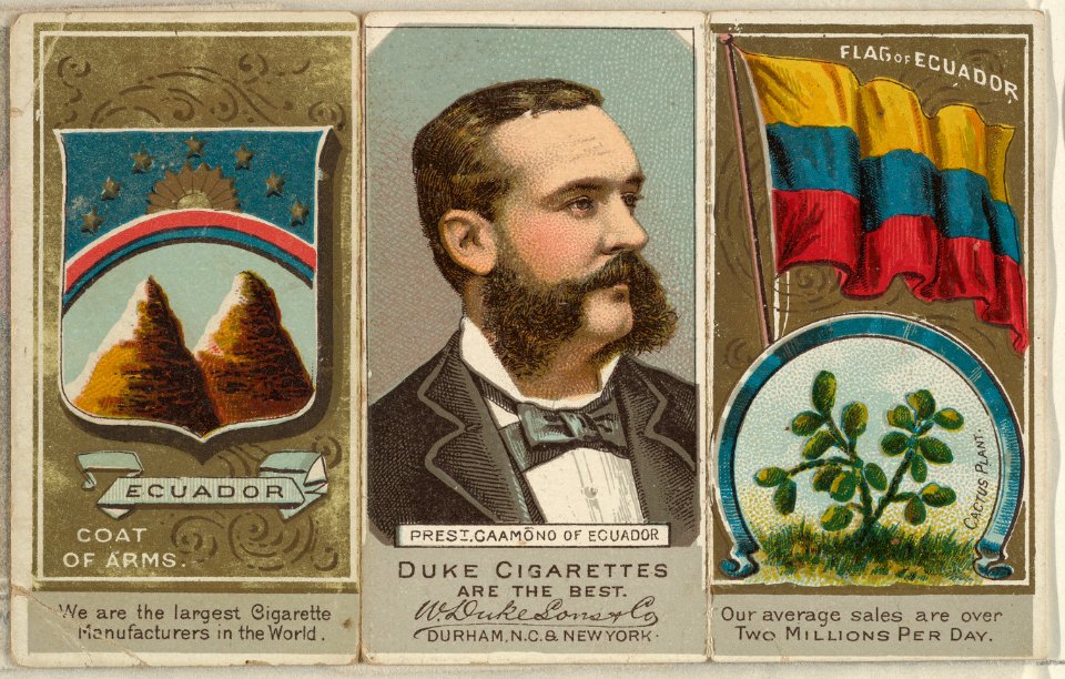 President Caamano of Ecuador, from the Rulers, Flags, and Coats of Arms series (N126-2) issued by W. Duke, Sons & Co. MET DPB873878