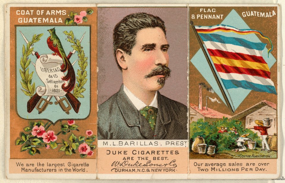 President M. L. Barillas of Guatemala, from the Rulers, Flags, and Coats of Arms series (N126-2) issued by W. Duke, Sons & Co. MET DPB873882