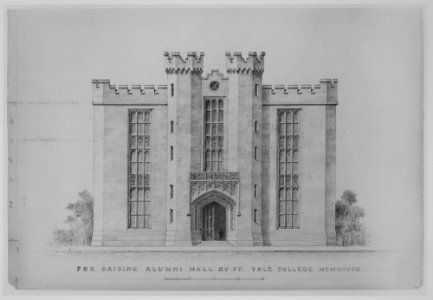 Proposal for Raising by 15 feet, Alumni Hall, Yale College, New Haven (elevation of facade) MET MM6353