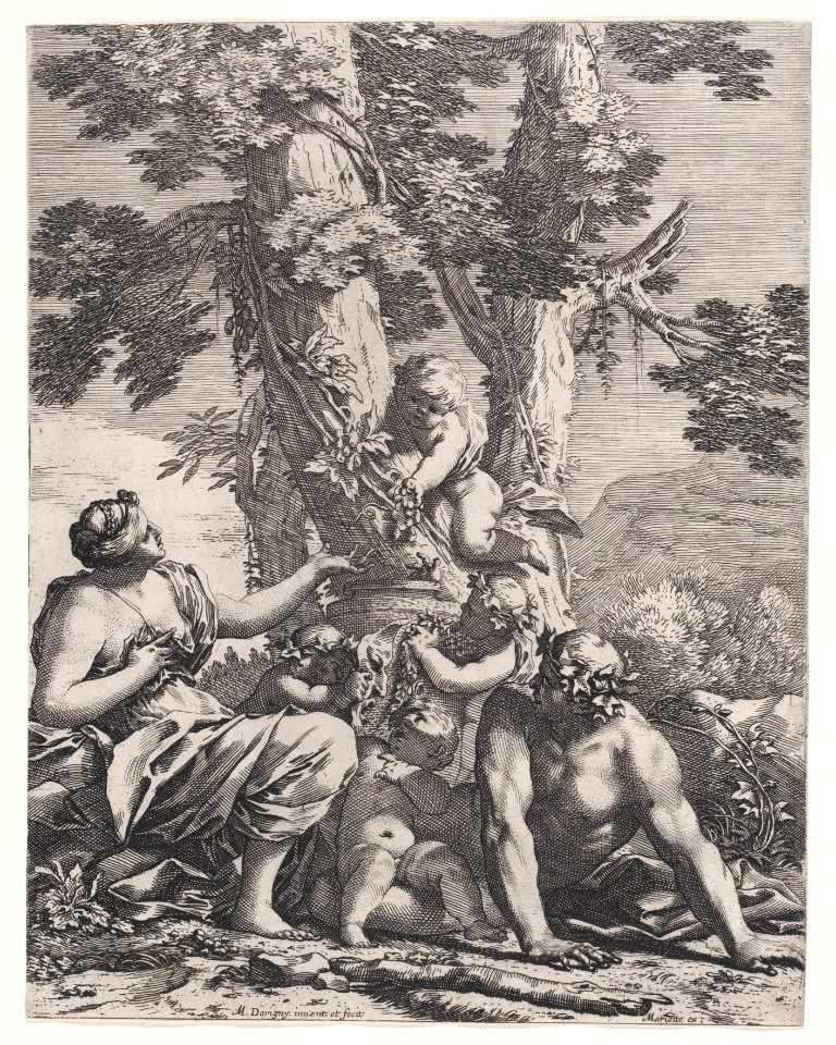 Putti and bacchantes at the bottom of a tree Met DP887730
