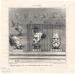 Proposal for a new system to better isolate reactionnaries, from 'News of the day,' published in Le Charivari, January 14, 1870 MET DP877828
