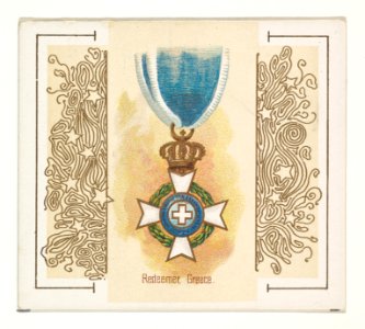 Redeemer, Greece, from the World's Decorations series (N44) for Allen & Ginter Cigarettes MET DP839361