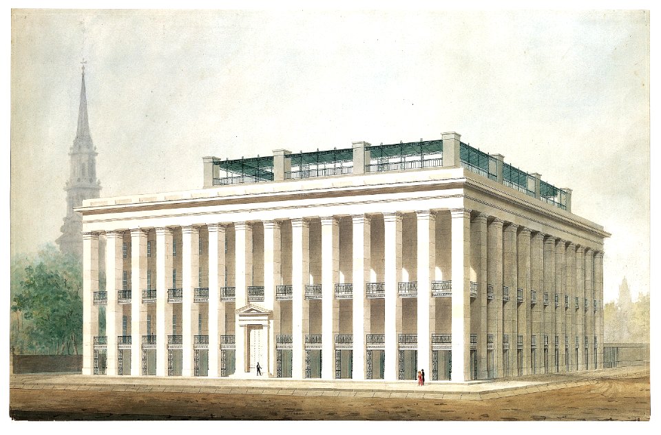 Proposal for Astor House (Park Hotel), New York (perspective) MET 49e 077r2