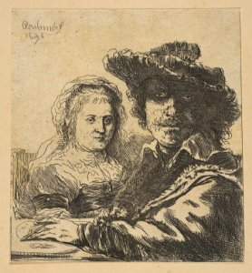 Rembrandt and his Wife (copy) MET DP818390