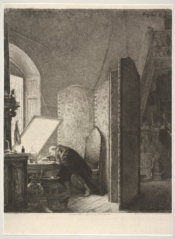 Rembrandt in His Studio MET DP832787