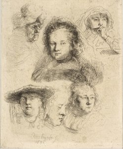 Rembrandt's Wife and Five Other Heads MET DP814518