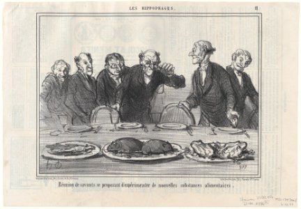 Réunion de savants se proposant..., from Les Hippophages, published in Le Charivari, October 23, 1856 MET DP876528