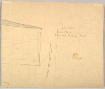 Project for Mesoamerican Style Arch with Grotesques and Horns. Verso- Sketch for a set design MET DP827070
