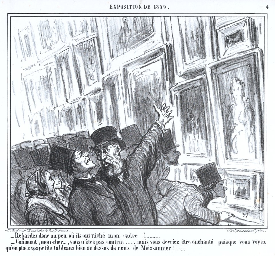 Regardez donc un peu oû ils ont niché mon cadre!..., from L'Exposition de 1859, published in Le Charivari, April 20, 1859 MET DP876824
