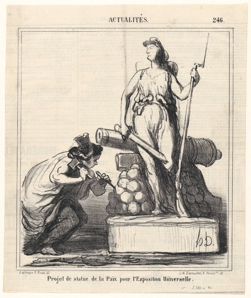 Project for the statue of peace at the Universal Exposition, from 'News of the day,' published in Le Charivari, January 5, 1867 MET DP877623