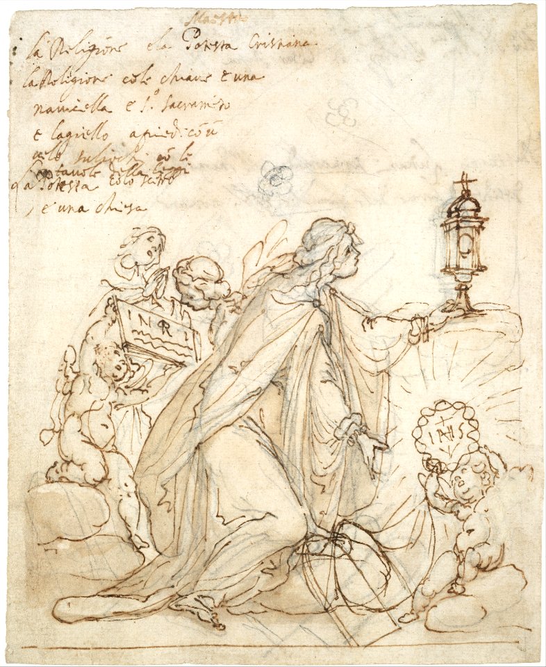 Religion Kneeling before a Monstrance, Attended by Putti MET DT6463