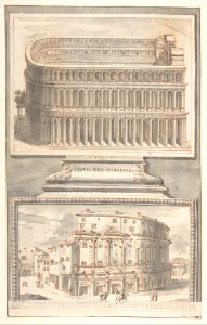 Reconstruction of the Theatre of Marcellus (above) and a View of the Ruins (below) MET DP800340