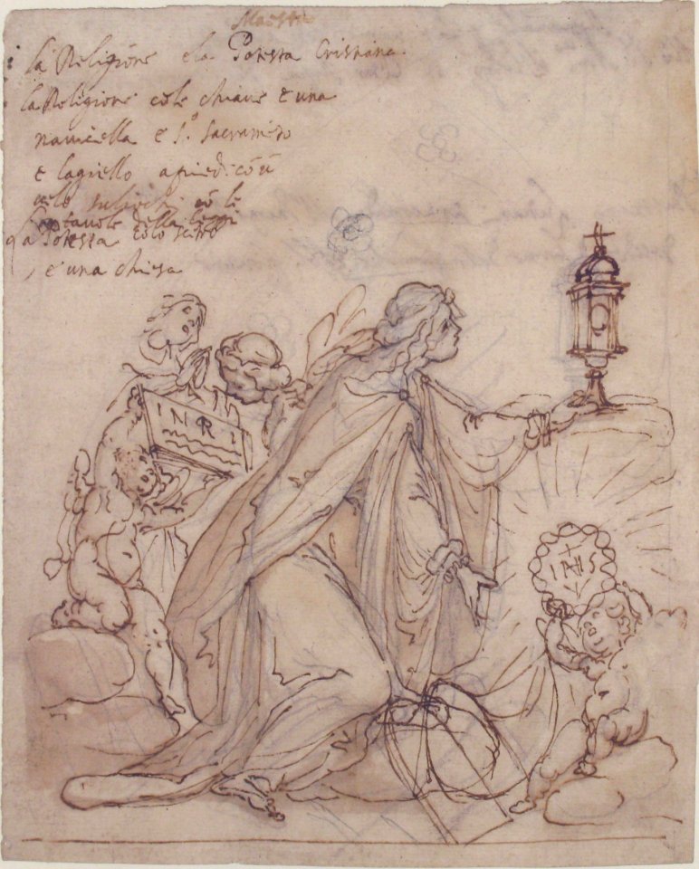Religion Kneeling before a Monstrance, Attended by Putti MET 1990.148
