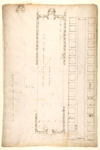 San Lorenzo, Library, plan; reflected ceiling plan; stair, detail (recto) San Lorenzo, Ricetto, plan (verso) MET DP810570