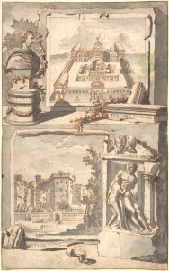 Reconstruction of the Thermae of Titus (above) and a View of the Ruins (below) MET DP800345